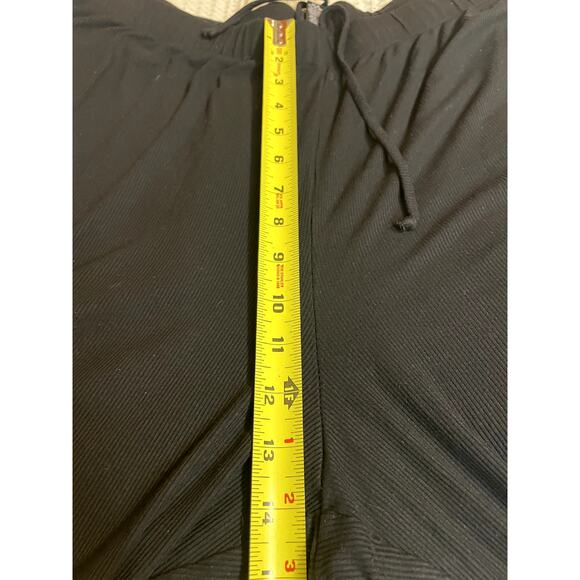 SKIMS Onyx Black Relaxed Fit Wide Leg Ribbed Loose Draw String Lounge Pants 2X - Picture 6 of 12